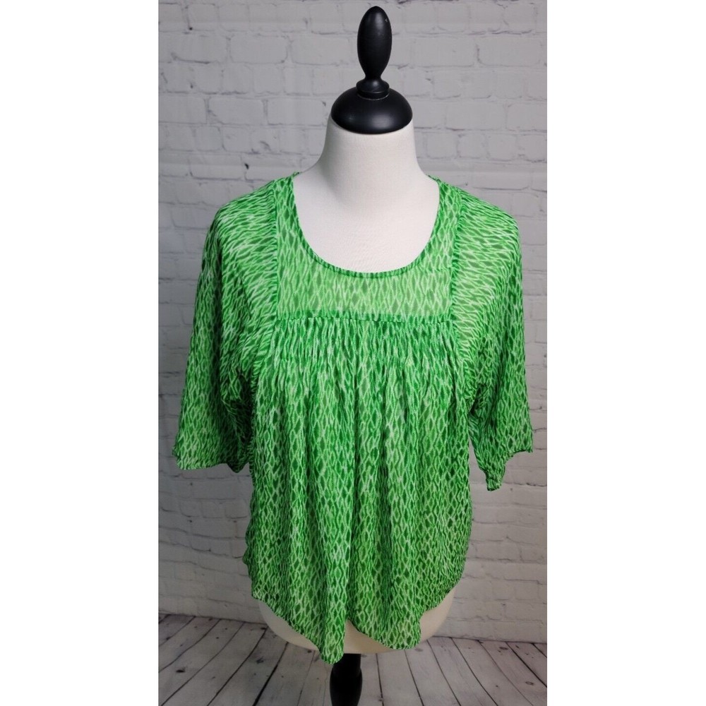 Michael Michael Kors Green Sheer Blouse 3/4 Sleeve size Sm